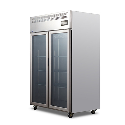 立式大双门冷藏冰柜 风冷 玻璃门