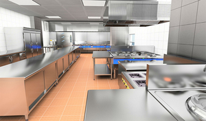 商用厨房设备3D效果图